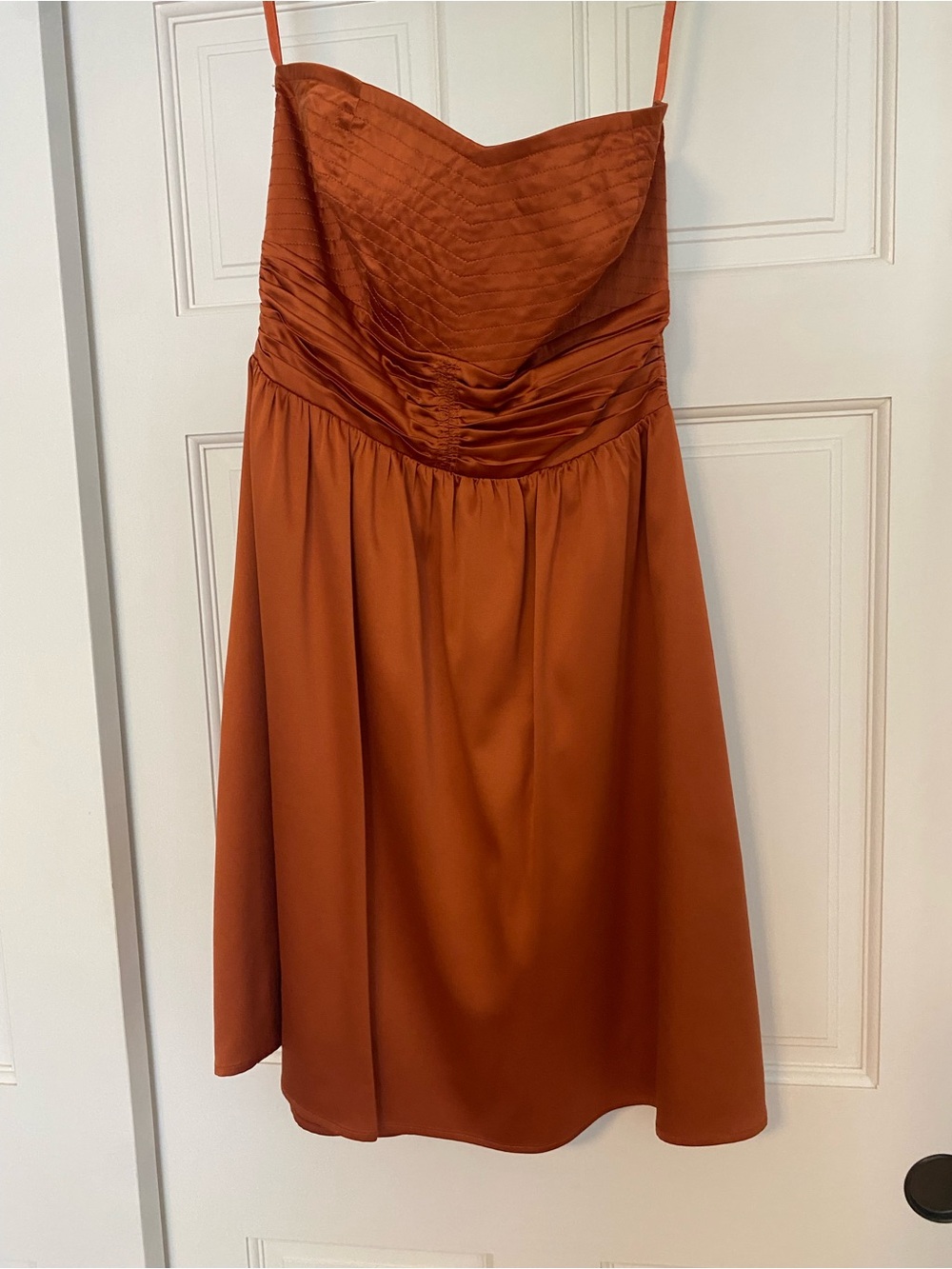 The Limited Rust Strapless Satin Cocktail Dress